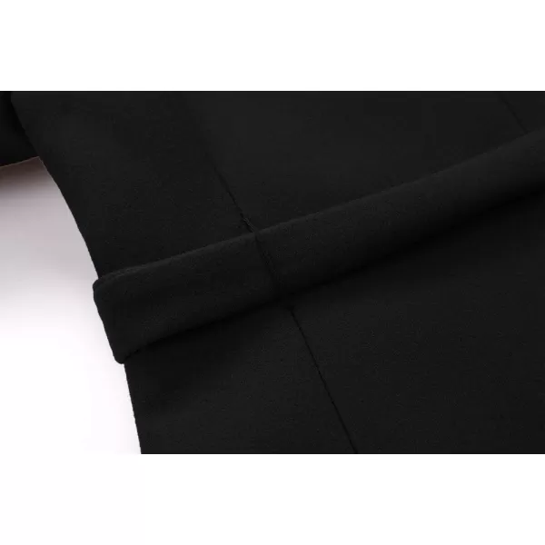 IDEALSANXUN Long Wool Jackets for Womens Faux Fur Collar Slim Fit Pea Coat OutwearBlack