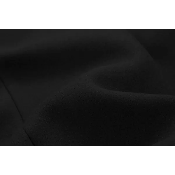 IDEALSANXUN Long Wool Jackets for Womens Faux Fur Collar Slim Fit Pea Coat OutwearBlack
