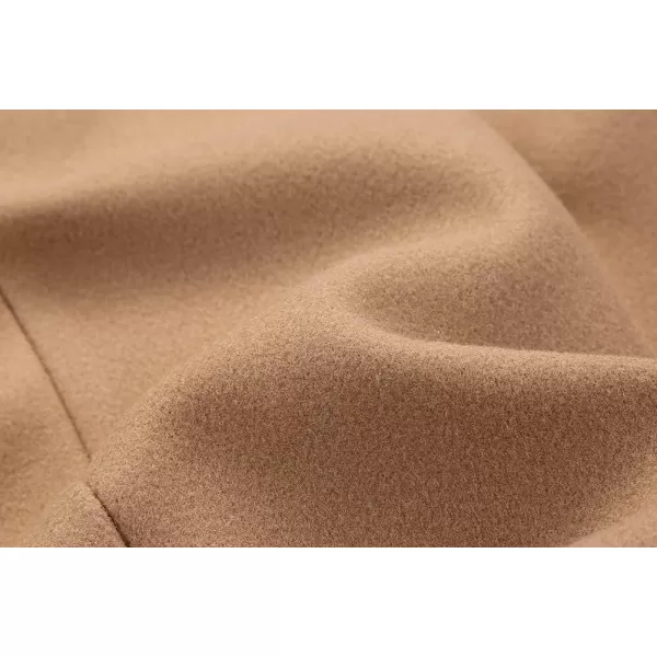 IDEALSANXUN Long Wool Jackets for Womens Faux Fur Collar Slim Fit Pea Coat OutwearKhaki