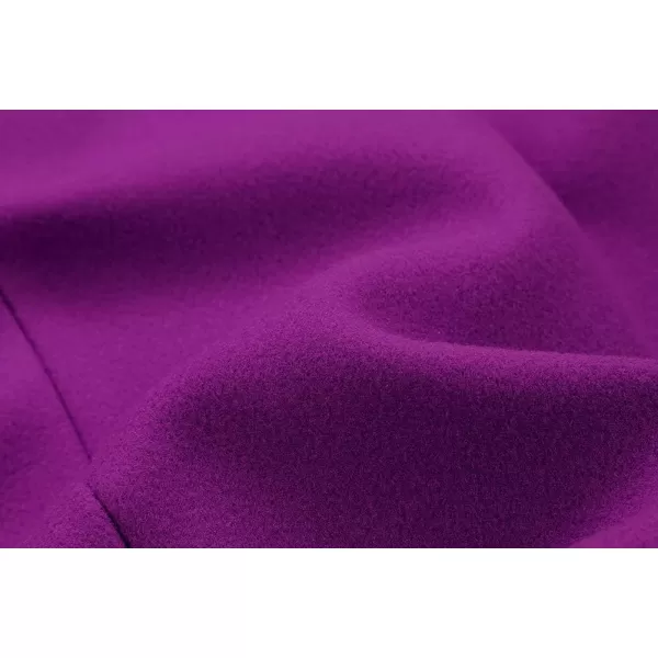 IDEALSANXUN Long Wool Jackets for Womens Faux Fur Collar Slim Fit Pea Coat OutwearPurple