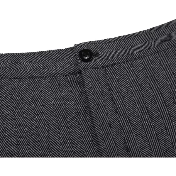 IDEALSANXUN Long Wool Skirts for Womens Fall Winter High Waist Vintage Pleated SkirtsDark Grey 4