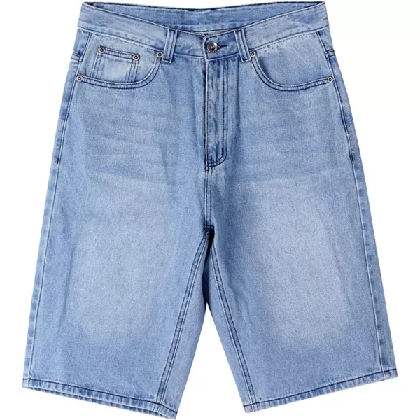 IDEALSANXUN Mens 34 Denim Shorts BigampTall Loose Fit Jeans ShortsLight Blue