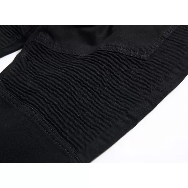 IDEALSANXUN Mens Biker Skinny Jeans Ripped Slim Fit Stretchy JeansBlack