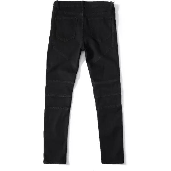 IDEALSANXUN Mens Biker Skinny Jeans Ripped Slim Fit Stretchy JeansBlack