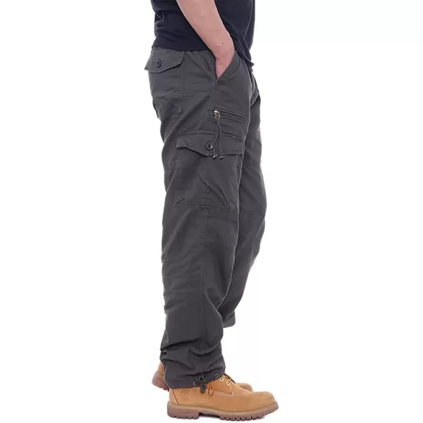 IDEALSANXUN Mens Cargo Pants Casual Elastic Waist Loose Straight Leg Cargo PantsGrey Green