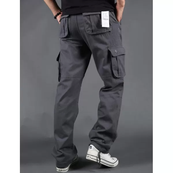 IDEALSANXUN Mens Cargo Pants Relaxed Fit Streetwear Hiking Travel Baggy Cargo PantsGrey