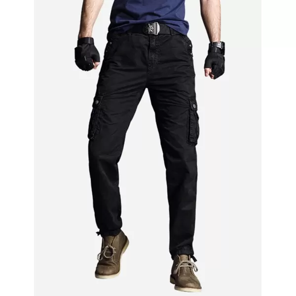 IDEALSANXUN Mens Cargo Pants Relaxed Fit Tactical Military Baggy Streetwear Y2K Cargo PantsBlack