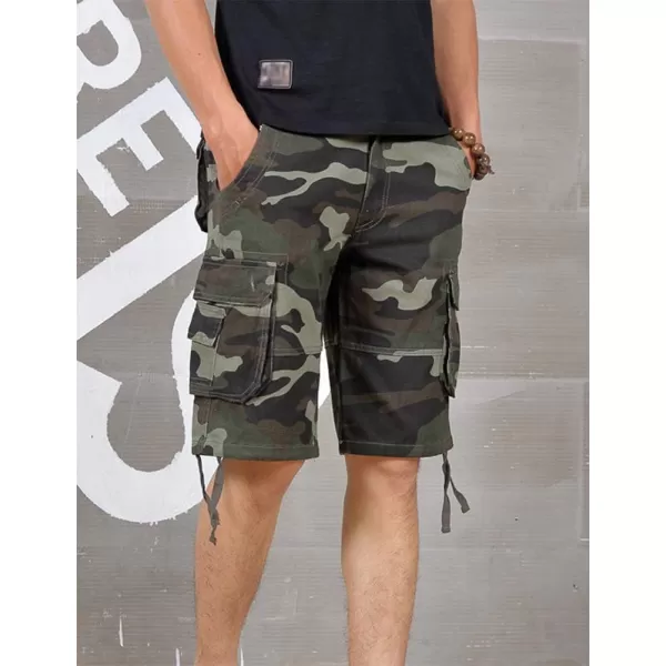 IDEALSANXUN Mens Casual Fifth Camo Cargo ShortsArmy