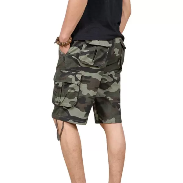 IDEALSANXUN Mens Casual Fifth Camo Cargo ShortsArmy