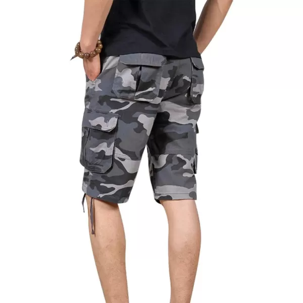 IDEALSANXUN Mens Casual Fifth Camo Cargo ShortsBlue