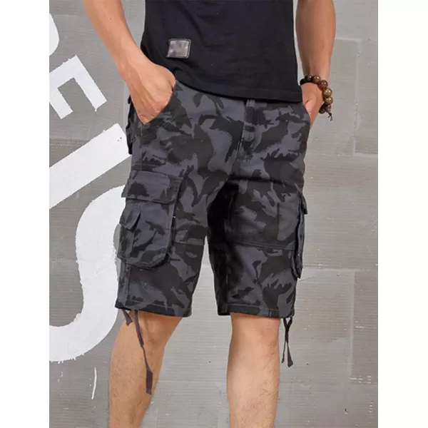 IDEALSANXUN Mens Casual Fifth Camo Cargo ShortsGrey