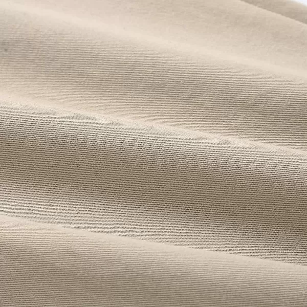 IDEALSANXUN Mens Elastic Waist Casual Relaxed Fit Twill Pants with Zipper and ButtonKhaki