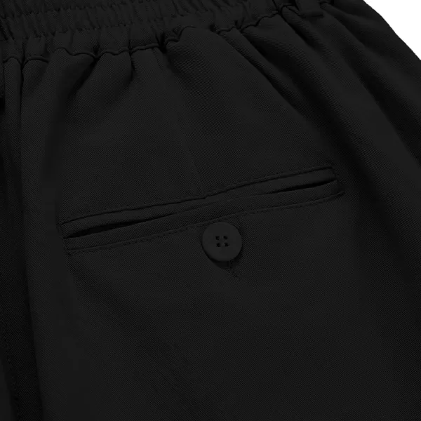 IDEALSANXUN Mens Elastic Waist Casual Relaxed Fit Twill PantsBlackZipper and Button