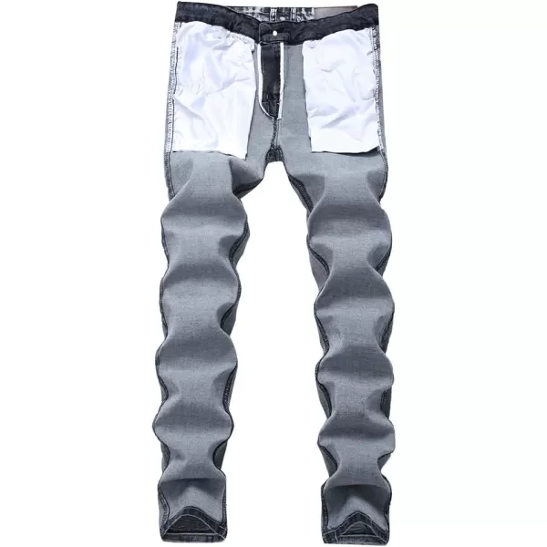 IDEALSANXUN Mens Skinny Stretchy Tight Jeans Slim Moto Biker Denim PantsGrey