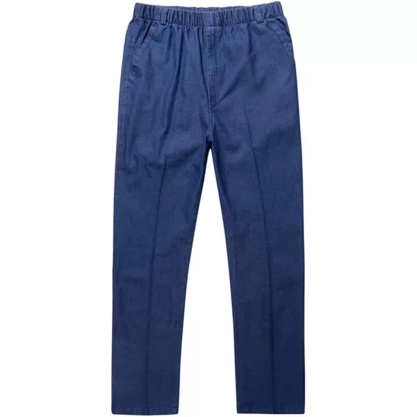 IDEALSANXUN Mens Thin Jeans Elastic Waist Loose Fit Denim PantsDark Blue