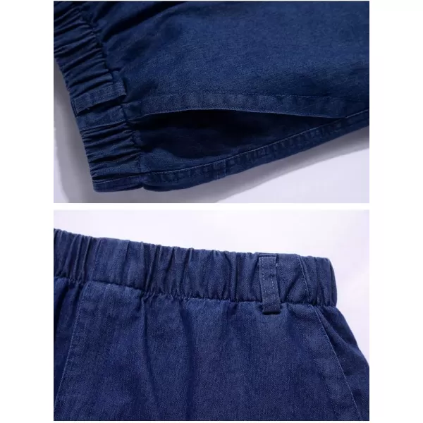 IDEALSANXUN Mens Thin Jeans Elastic Waist Loose Fit Denim PantsDark Blue