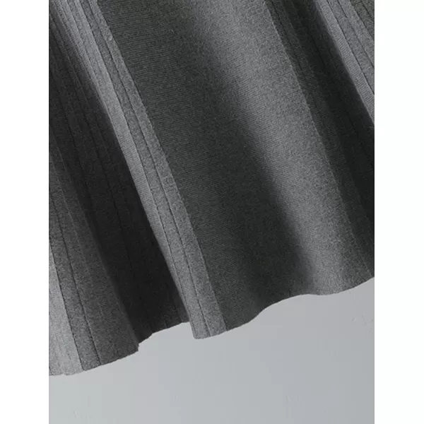 IDEALSANXUN Mermaid Maxi Skirt for Women Wrap Ruffle Flowy High Waisted Fall Winter 2023 Ribbed Knit Long SkirtGrey