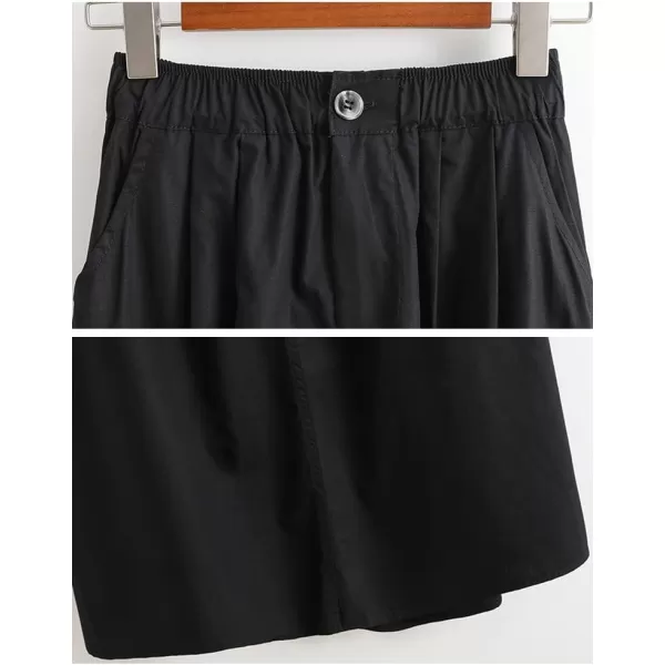 IDEALSANXUN Midi Skirts for Women Trendy Casual High Waisted A Line Long SkirtBlack