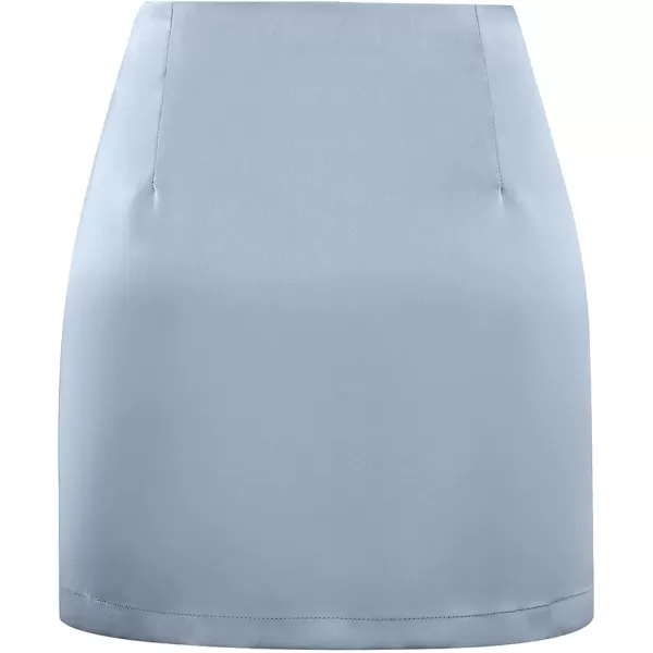 IDEALSANXUN Satin Skirts for Women Trendy High Waisted Cute Ladies Silk Mini SkirtBlue