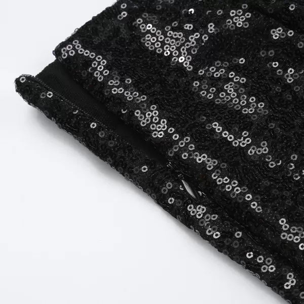 IDEALSANXUN Sequin Skirt for Women 2023 Sparkly Mini SkirtBlack