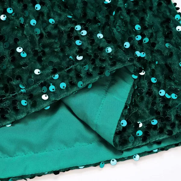 IDEALSANXUN Sequin Skirts for Women Trendy 2023 Sparkly Mini SkirtDark Green