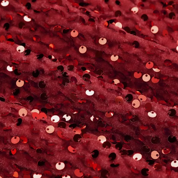 IDEALSANXUN Sequin Skirts for Women Trendy 2023 Sparkly Mini SkirtRed
