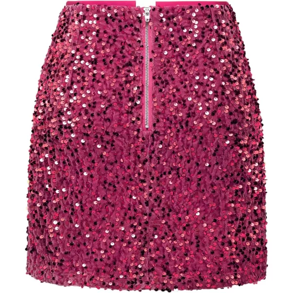IDEALSANXUN Sequin Skirts for Women Trendy 2023 Sparkly Mini SkirtRose