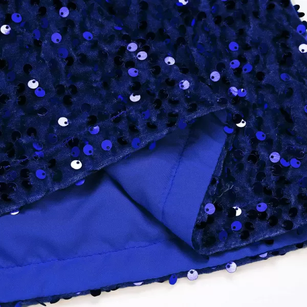 IDEALSANXUN Sequin Skirts for Women Trendy 2023 Sparkly Mini SkirtRoyal Blue