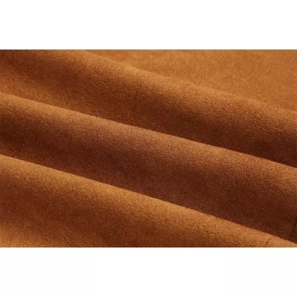 IDEALSANXUN Suede Skirts for Women 2023 High Waisted Bodycon Mini Skirt with Double ZipperBrown