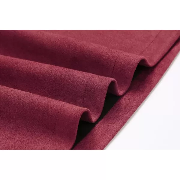 IDEALSANXUN Suede Skirts for Women 2023 High Waisted Bodycon Mini Skirt with Double ZipperWine