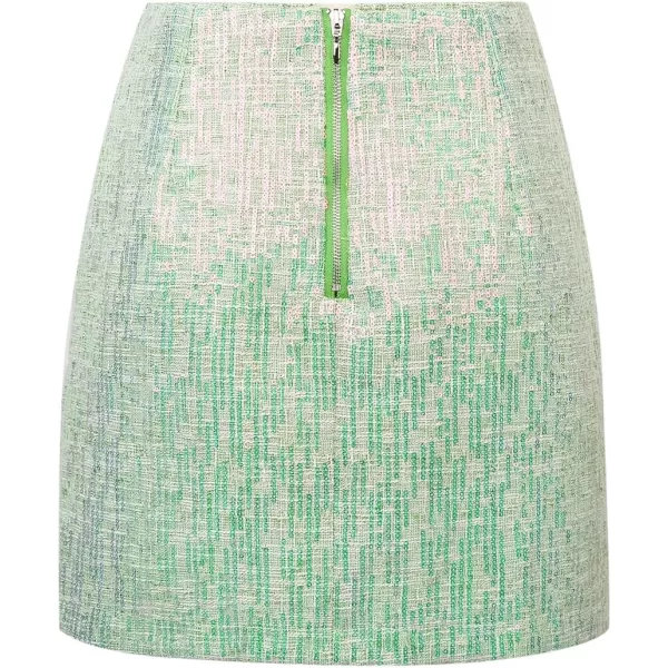 IDEALSANXUN Tweed Sequin Skirts for Women High Waisted Pencil Mini Skirts 2023Small Sequin Green