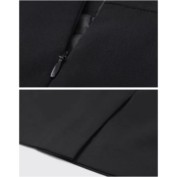 IDEALSANXUN Warm Fleece Lined Pencil Skirt for Women High Waisted Slit Stretch Bodycon Winter Midi SkirtBlack Fleece