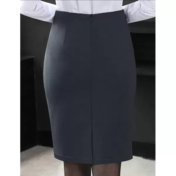 IDEALSANXUN Warm Fleece Lined Pencil Skirt for Women High Waisted Slit Stretch Bodycon Winter Midi SkirtGrey Fleece