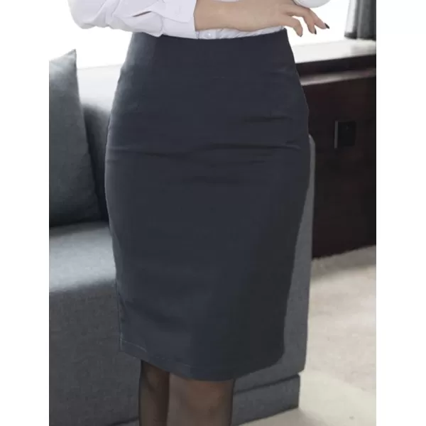 IDEALSANXUN Warm Fleece Lined Pencil Skirt for Women High Waisted Slit Stretch Bodycon Winter Midi SkirtGrey Fleece