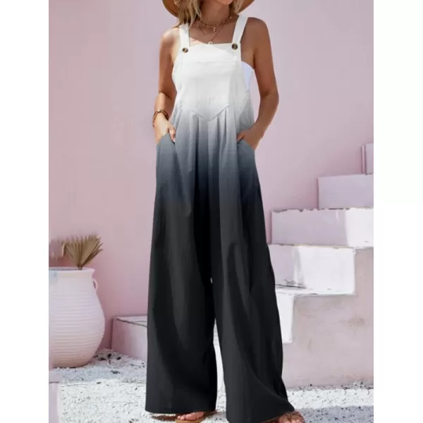 IDEALSANXUN Wide Leg Overalls for Womens Boho Comfy Baggy Loose Jumpsuits RomperG Black
