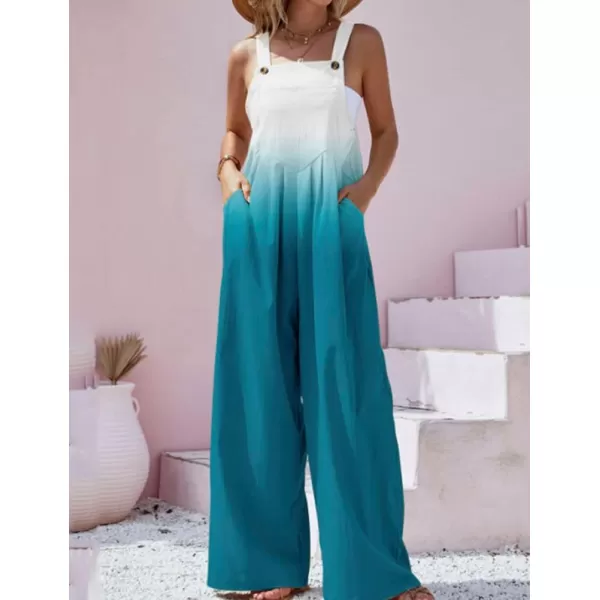 IDEALSANXUN Wide Leg Overalls for Womens Boho Comfy Baggy Loose Jumpsuits RomperG Green
