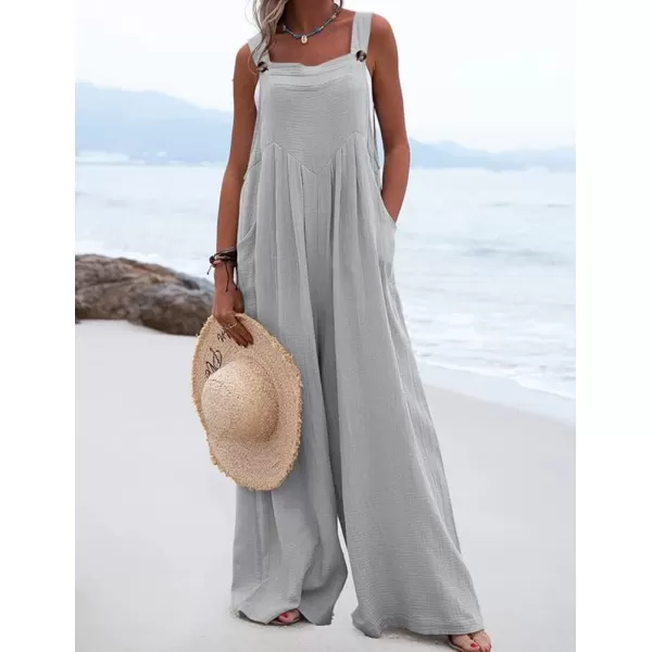IDEALSANXUN Wide Leg Overalls for Womens Boho Comfy Baggy Loose Jumpsuits RomperGrey