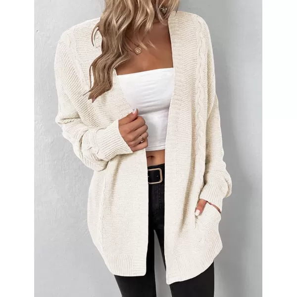 IDEALSANXUN Women Cardigan Sweater Oversized V Neck Long Sleeve Casual Fall Winter 2023 Knit Sweater Jacket CoatBeige