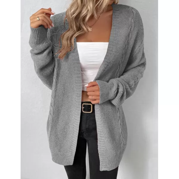 IDEALSANXUN Women Cardigan Sweater Oversized V Neck Long Sleeve Casual Fall Winter 2023 Knit Sweater Jacket CoatGrey