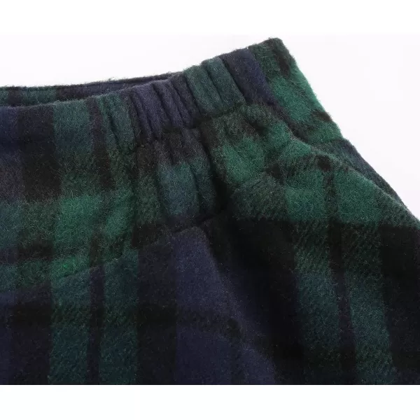 IDEALSANXUN Womens FallWinter High Waist Plaid Slim Aline Long SkirtPlaid Green