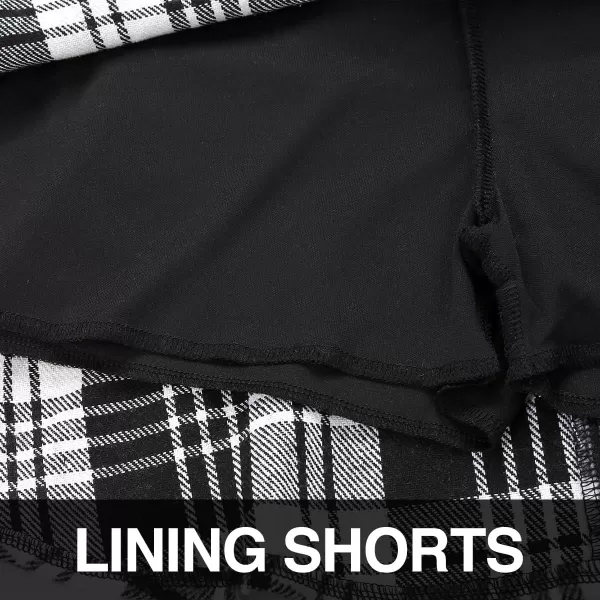 IDEALSANXUN Womens High Waist Lace Up Aline Pleated Wool Gothic Mini Plaid SkirtsBlack