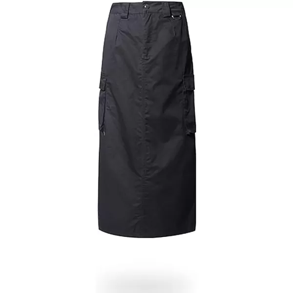 IDEALSANXUN Womens Long Cargo Skirts 2023 Fashion High Waisted Aline Grunge Y2k ClothingBlack