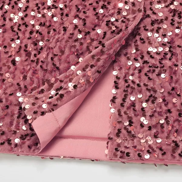 IDEALSANXUN Womens Midi Sequin Skirts with Back SlitPink