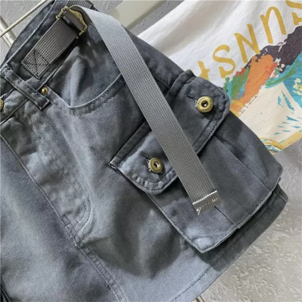 IDEALSANXUN Womens Min Denim Cargo Skirt Y2k Clothing1grey