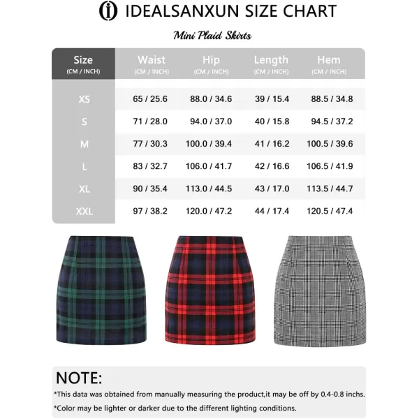 IDEALSANXUN Womens Plaid Mini SkirtsBlack