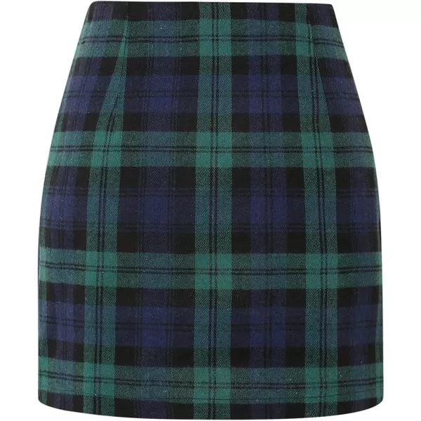 IDEALSANXUN Womens Plaid Mini SkirtsGreen