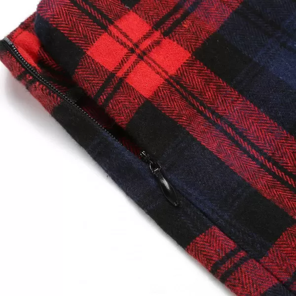 IDEALSANXUN Womens Plaid Mini SkirtsRed