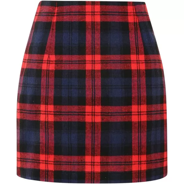 IDEALSANXUN Womens Plaid Mini SkirtsRed