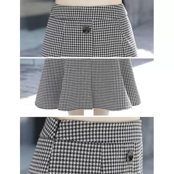 IDEALSANXUN Womens Plaid Pencil Midi Skirt High Waisted Stretch Ruffled Bodycon Mermaid SkirtWhite