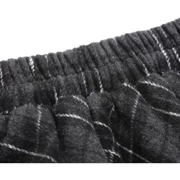 IDEALSANXUN Womens Plaid Wool Skirts Elastic Waist ALine Pleated Tartan Long SkirtsDark Grey 2005